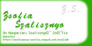 zsofia szalisznyo business card